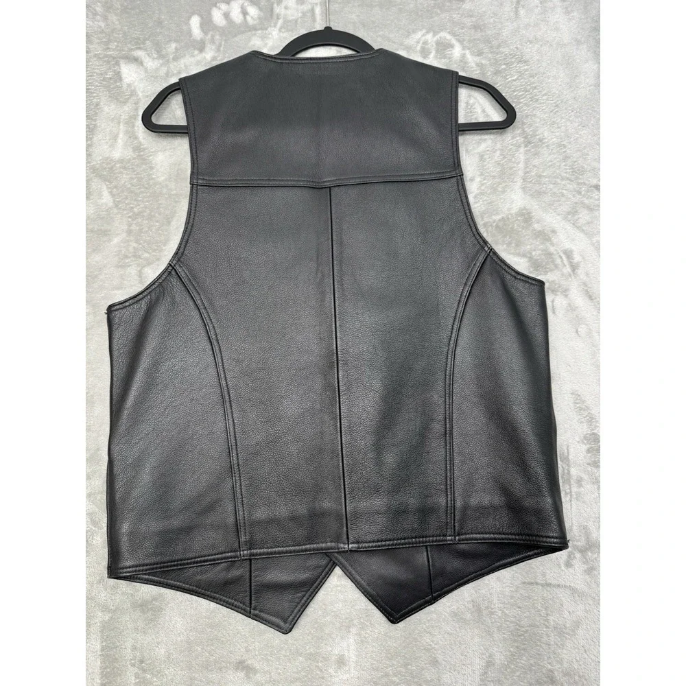 Vintage Coronado Leather Vest Mens Medium Dual Conceal Carry Wester Biker Y2K